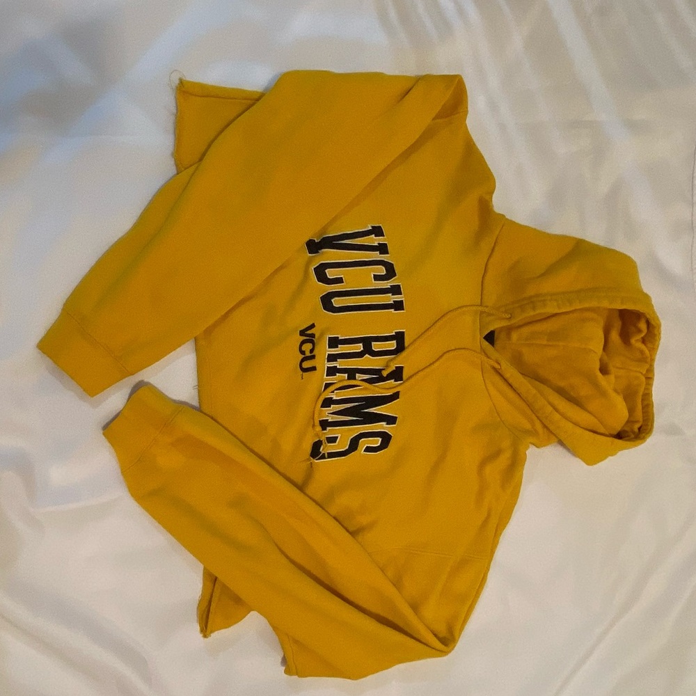 Yellow cropped hoodie